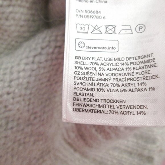 H&M Alpaca Wool Blend Sweater Size XS Pullover Turtleneck Ribbed Oversized Crop - Picture 10 of 10